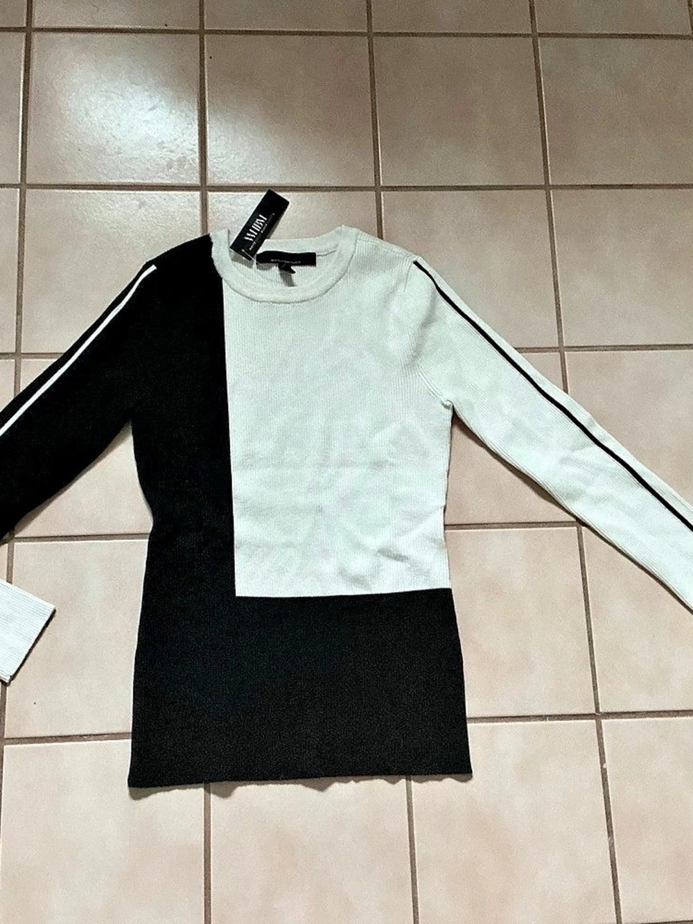 White House Black Market Long Sleeve Colorblock Pullover Sweater Top Sz S NWT!